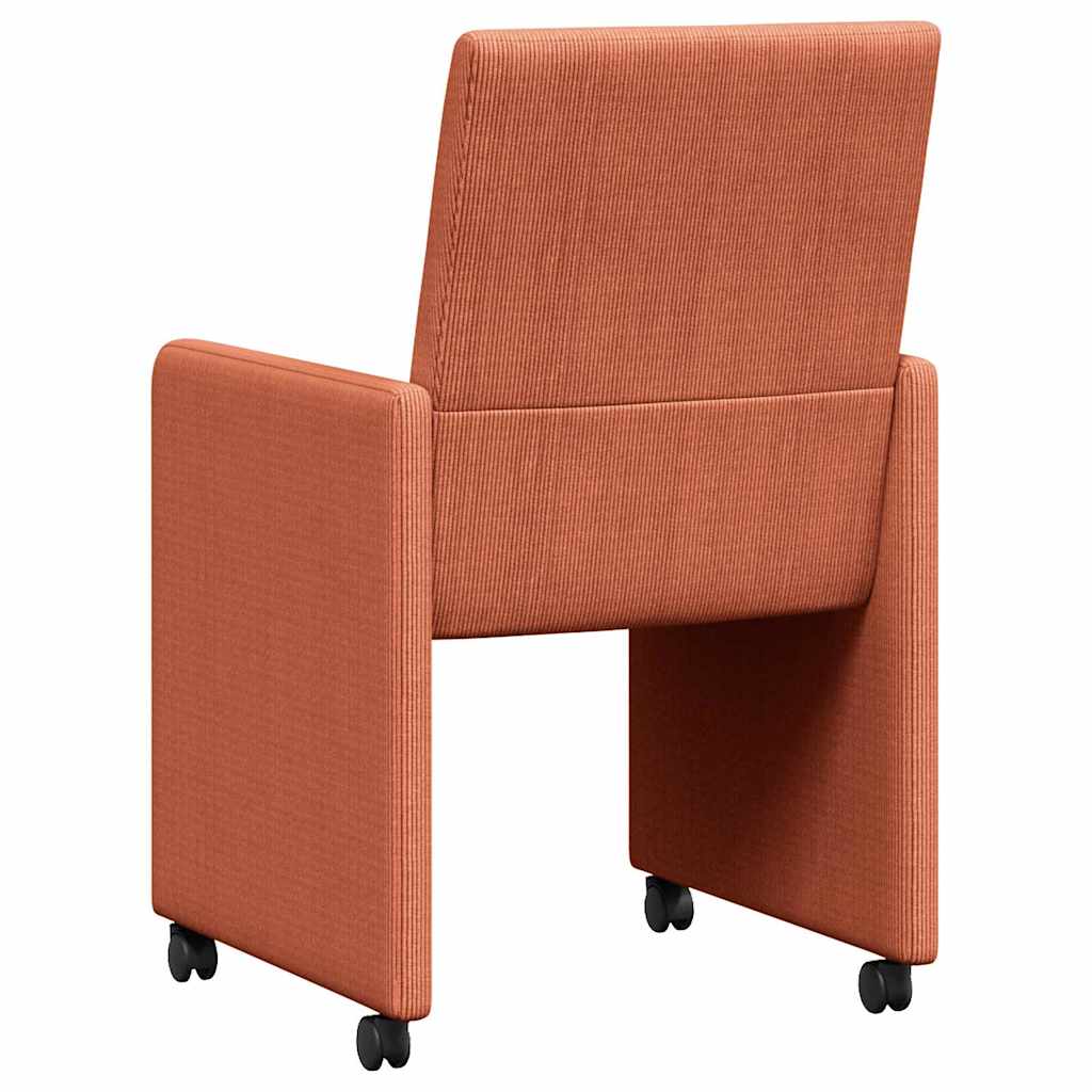 Spisebordsstole med hjul 2 pcs Rød orange 57 x 66 x 94 cm