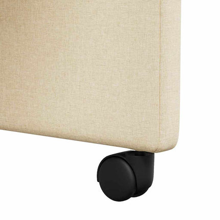 Spisebordsstole med hjul 2 stk. Stof Creme 57 x 66 x 94 cm