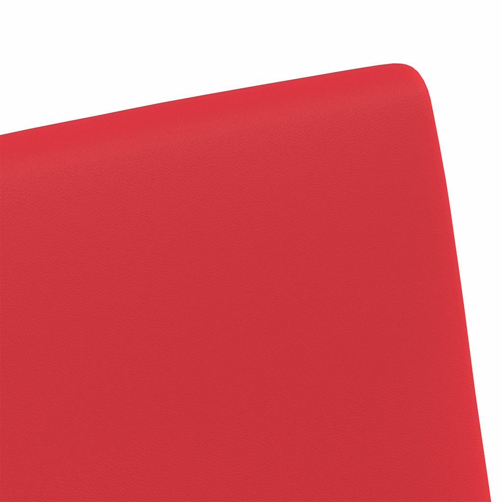 Spisebordsstole med hjul 2 pcs Rød 57 x 66 x 94 cm Kunstlæder