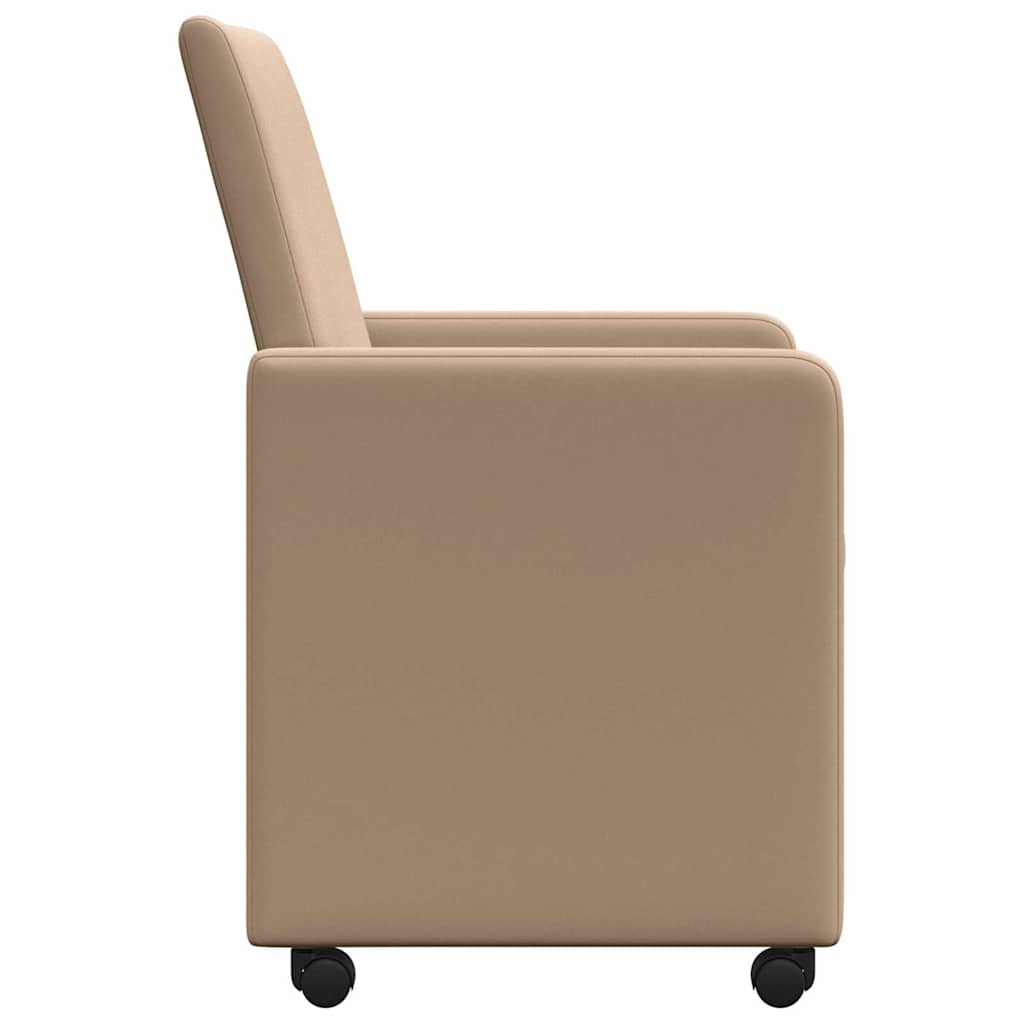 Spisebordsstole med hjul 2 pcs Cappuccino 57 x 66 x 94 cm