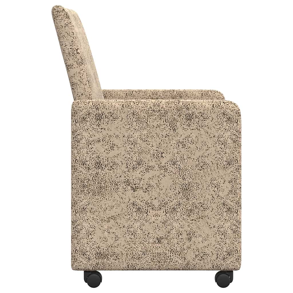 Spisebordsstole med hjul med hjul 2 pcs Lysegrå 57 x 66 x 94 cm