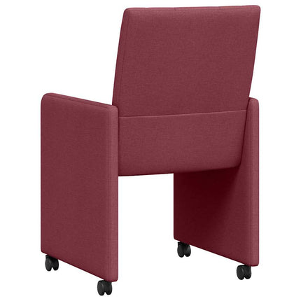 Spisebordsstole med hjul 2 stk. Stof Vinrød 58 x 65 x 94 cm