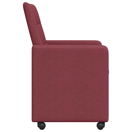 Spisebordsstole med hjul 2 stk. Stof Vinrød 58 x 65 x 94 cm