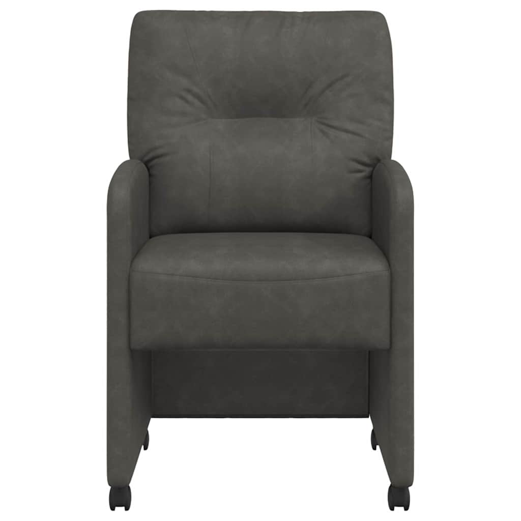 Spisebordsstole med hjul 2 pcs Sort 57 x 67 x 95 cm Kunstlæder