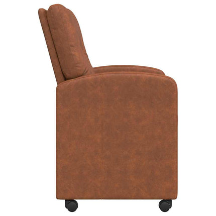 Spisebordsstole med hjul 2 stk. Kunstlæder Brun 57 x 67 x 95 cm