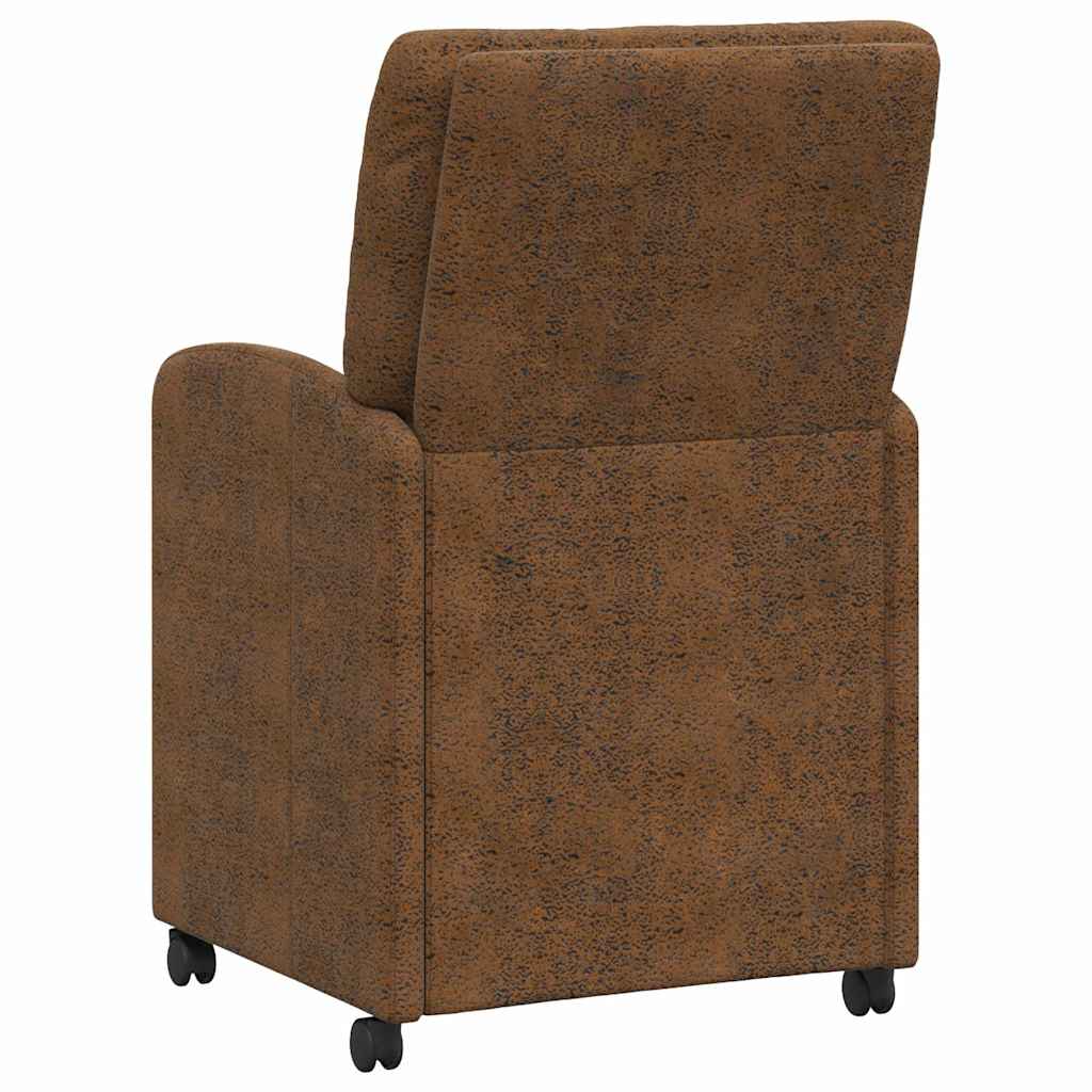 Spisebordsstole med hjul med hjul 2 pcs Brun 57 x 67 x 95 cm