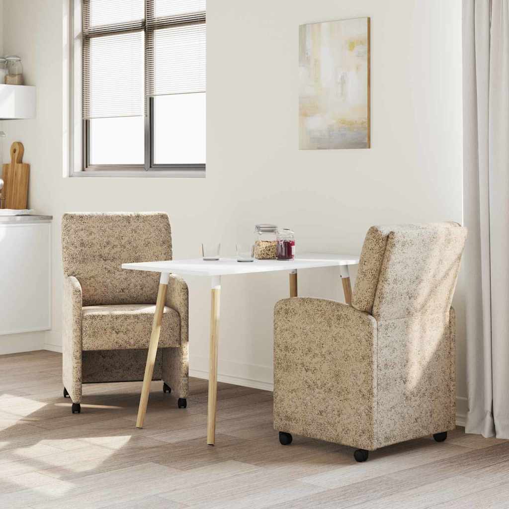 Spisebordsstole med hjul med hjul 2 pcs Lysegrå 57 x 67 x 95 cm