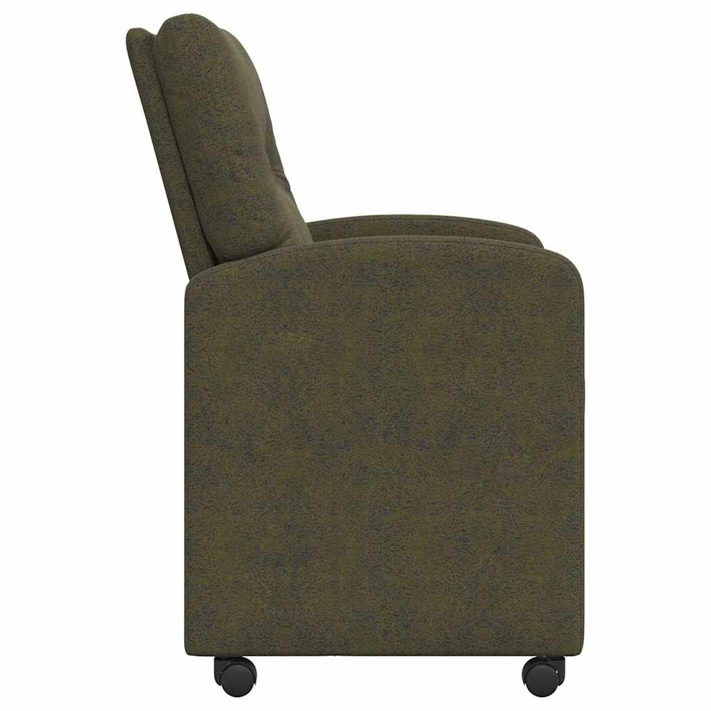 Spisebordsstole med hjul 2 pcs Army grøn 57 x 67 x 95 cm