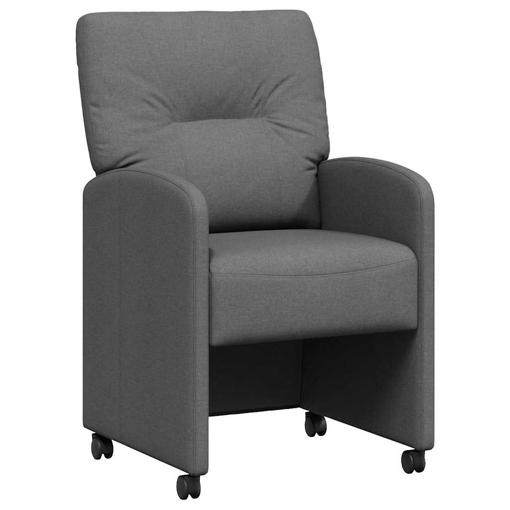 Spisebordsstole med hjul 2 pcs Mørkegrå 57 x 67 x 95 cm Stof