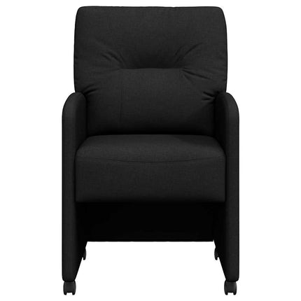 Spisebordsstole med hjul 2 pcs Sort 57 x 67 x 95 cm Stof