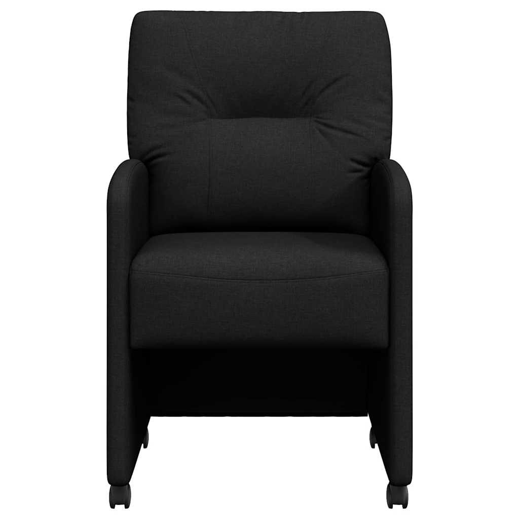 Spisebordsstole med hjul 2 pcs Sort 57 x 67 x 95 cm Stof