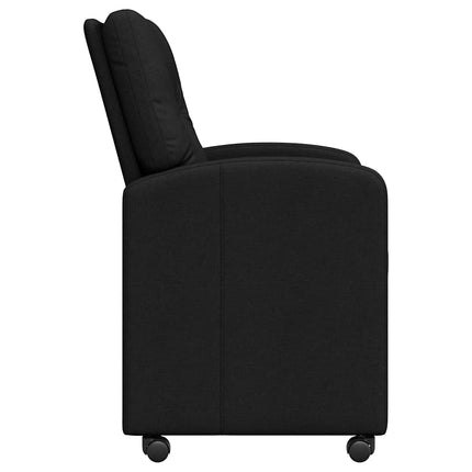 Spisebordsstole med hjul 2 pcs Sort 57 x 67 x 95 cm Stof