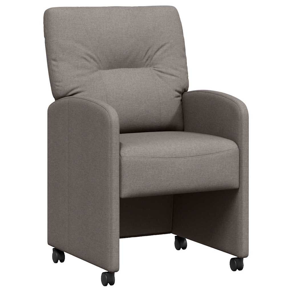 Spisebordsstole med hjul 2 pcs Gråbrun 57 x 67 x 95 cm Stof