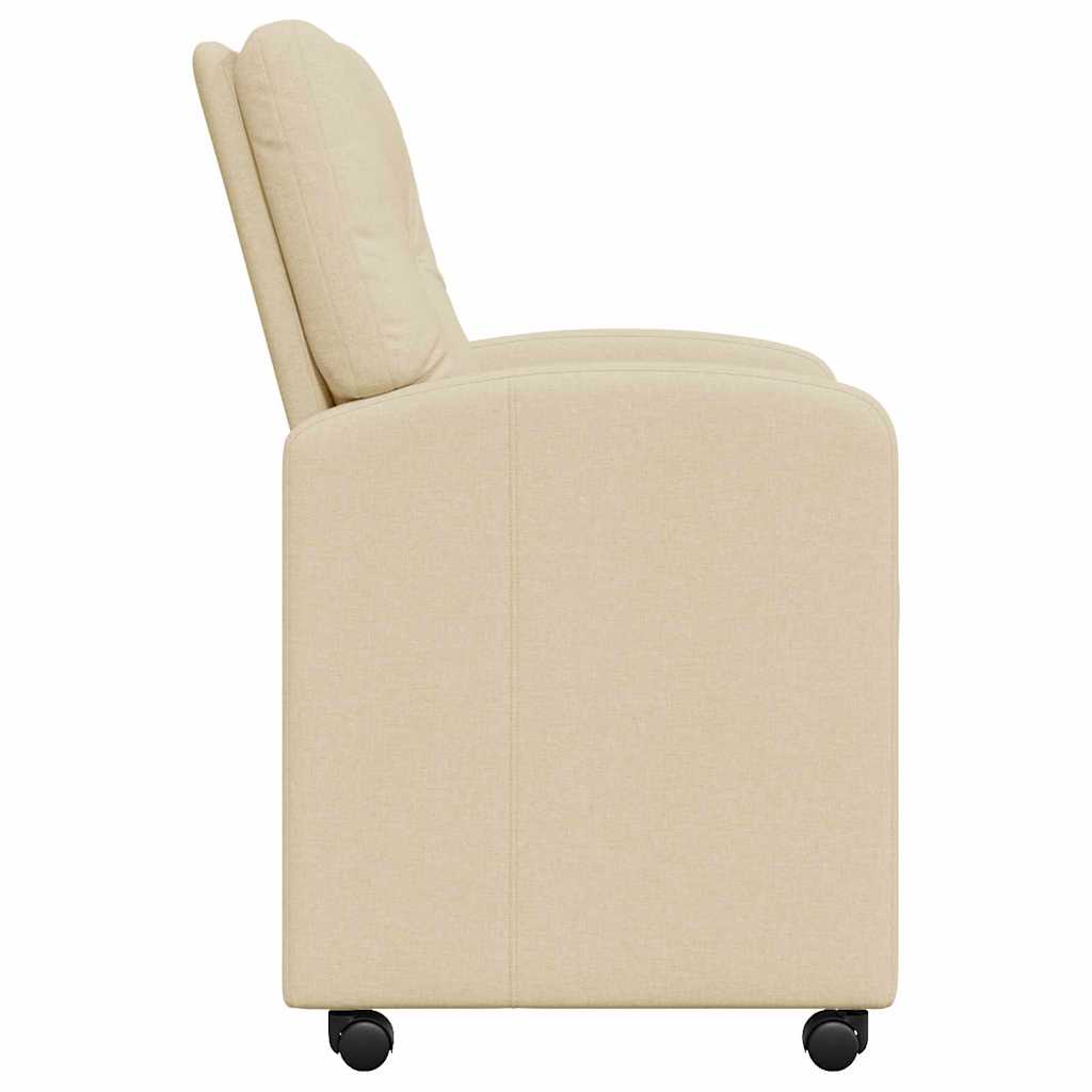 Spisebordsstole med hjul 2 pcs Creme 57 x 67 x 95 cm Stof