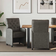 Spisebordsstole med hjul 2 pcs Sort 58 x 67 x 97 cm Kunstlæder