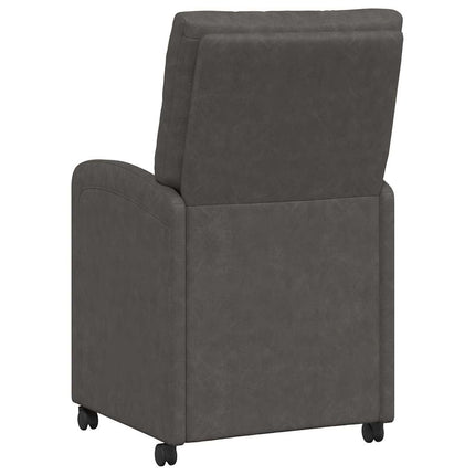 Spisebordsstole med hjul 2 stk. Kunstlæder Sort 58 x 67 x 97 cm