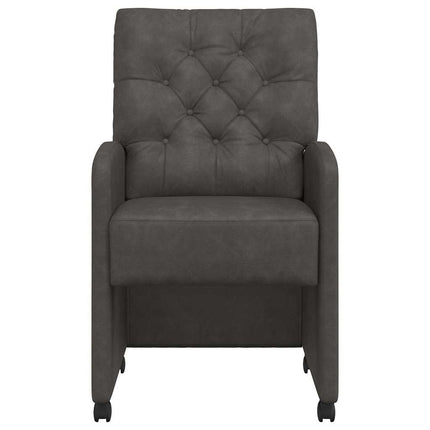 Spisebordsstole med hjul 2 stk. Kunstlæder Sort 58 x 67 x 97 cm