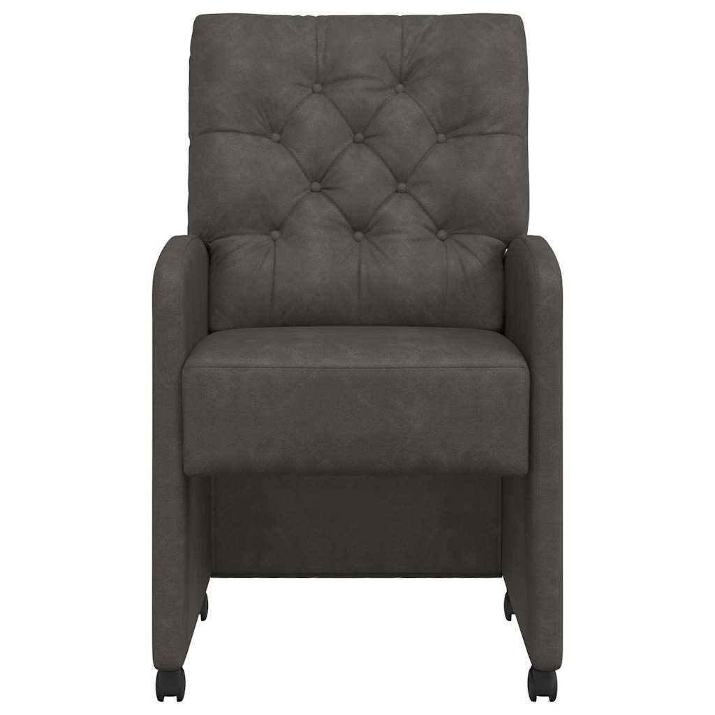 Spisebordsstole med hjul 2 pcs Sort 58 x 67 x 97 cm Kunstlæder