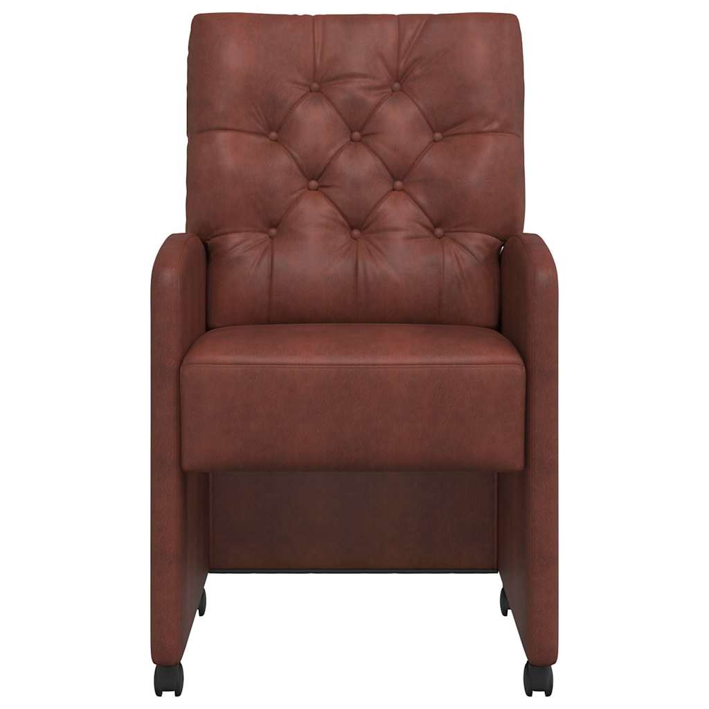 Spisebordsstole med hjul 2 pcs Skinnende brun 58 x 67 x 97 cm