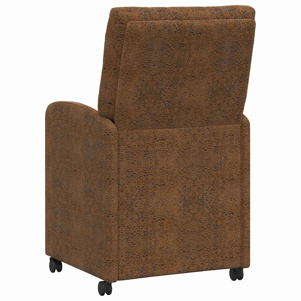 Spisebordsstole med hjul med hjul 2 pcs Brun 58 x 67 x 97 cm