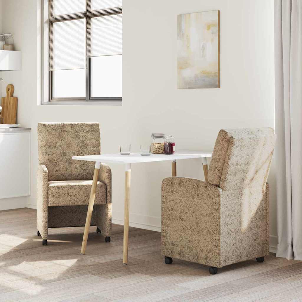 Spisebordsstole med hjul med hjul 2 pcs Lysegrå 58 x 67 x 97 cm