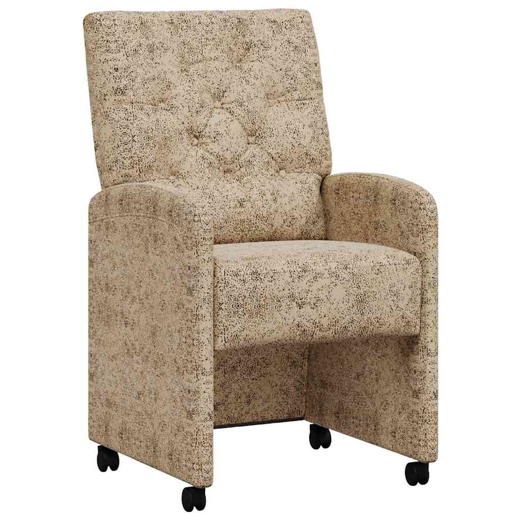 Spisebordsstole med hjul med hjul 2 pcs Lysegrå 58 x 67 x 97 cm