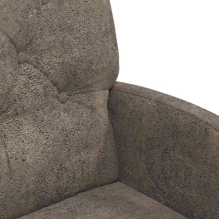 Spisebordsstole med hjul 2 stk. Faux Suede Læder Mørkegrå