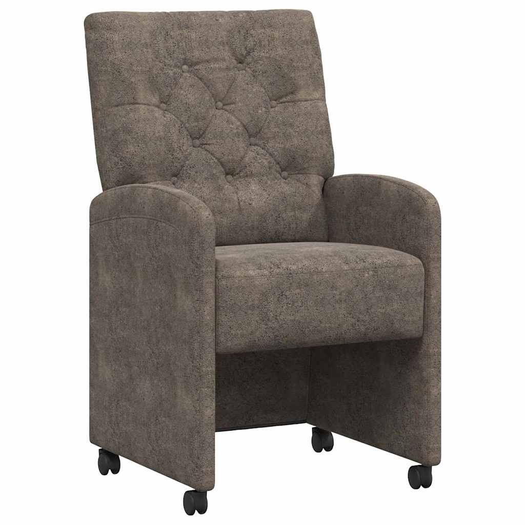 Spisebordsstole med hjul 2 pcs Mørkegrå 58 x 67 x 97 cm