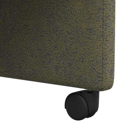 Spisebordsstole med hjul 2 stk. Faux Suede Læder Army grøn