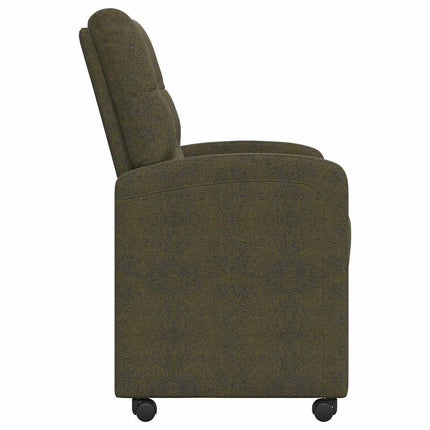 Spisebordsstole med hjul 2 stk. Faux Suede Læder Army grøn