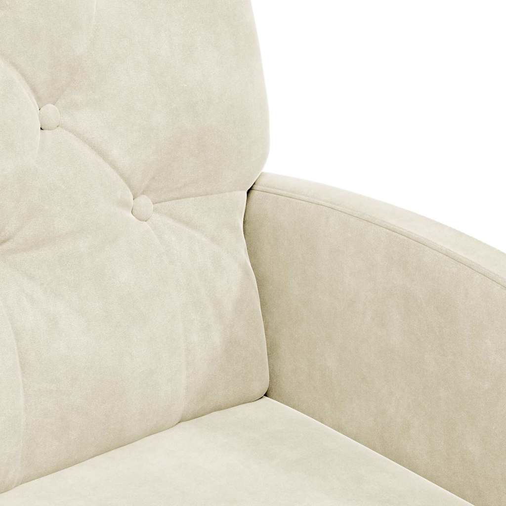 Spisebordsstole med hjul 2 pcs Creme 58 x 67 x 97 cm Fløjl