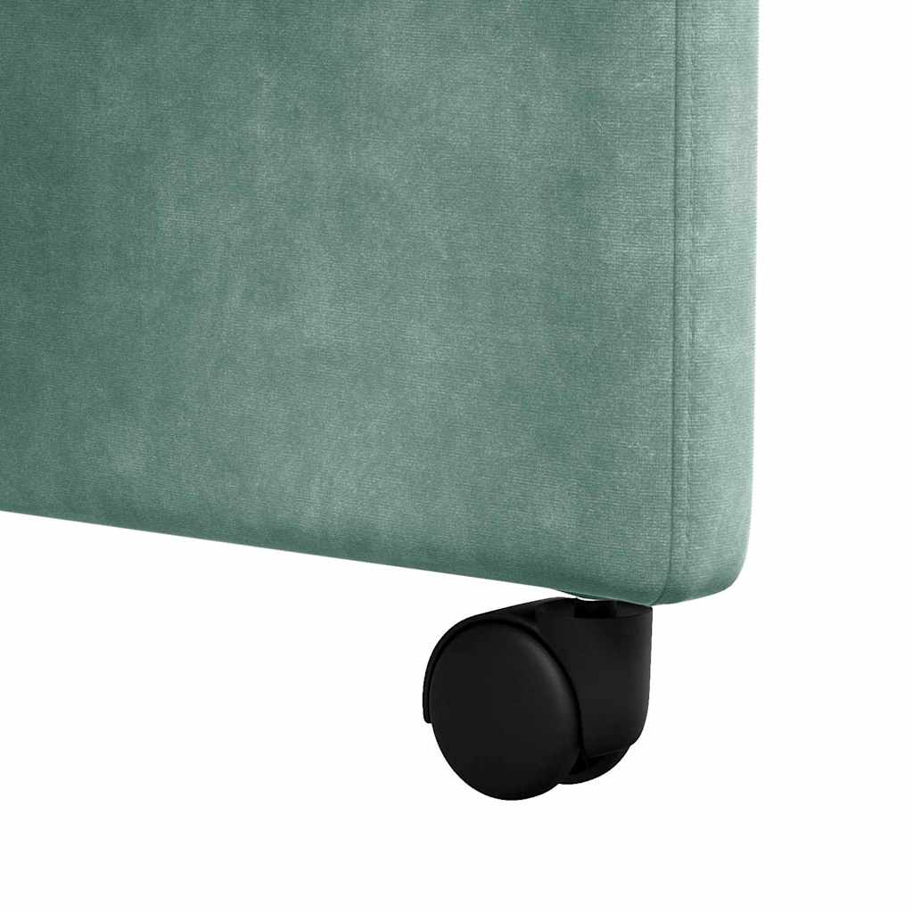 Spisebordsstole med hjul 2 pcs havgrøn 58 x 67 x 97 cm Fløjl