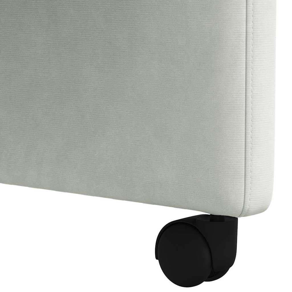 Spisebordsstole med hjul 2 pcs Lysegrå 58 x 65 x 98 cm Fløjl