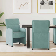 Spisebordsstole med hjul 2 pcs havgrøn 58 x 65 x 98 cm Fløjl