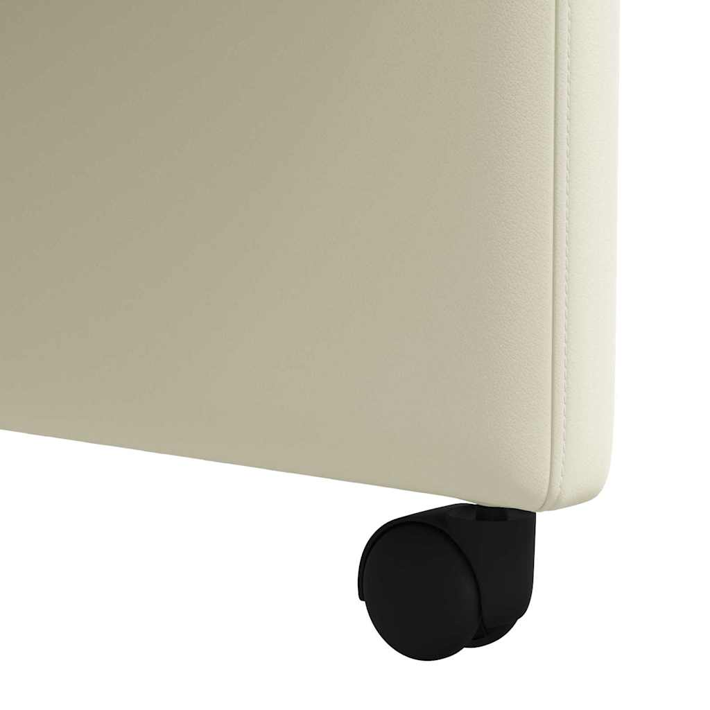 Spisebordsstole med hjul 2 pcs Creme 58 x 65 x 98 cm Kunstlæder