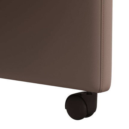 Spisebordsstole med hjul 2 stk. Kunstlæder Brun 58 x 65 x 98 cm