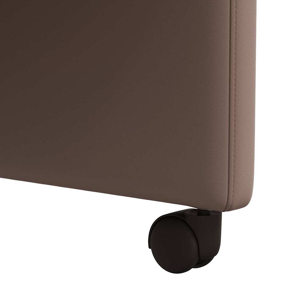 Spisebordsstole med hjul 2 pcs Brun 58 x 65 x 98 cm Kunstlæder