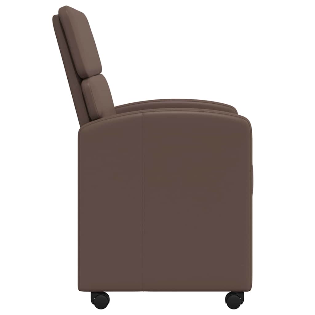 Spisebordsstole med hjul 2 pcs Brun 58 x 65 x 98 cm Kunstlæder