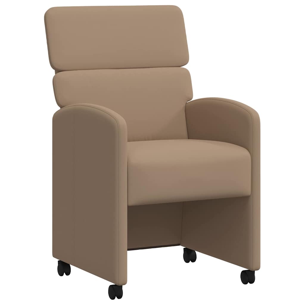 Spisebordsstole med hjul 2 pcs Cappuccino 58 x 65 x 98 cm