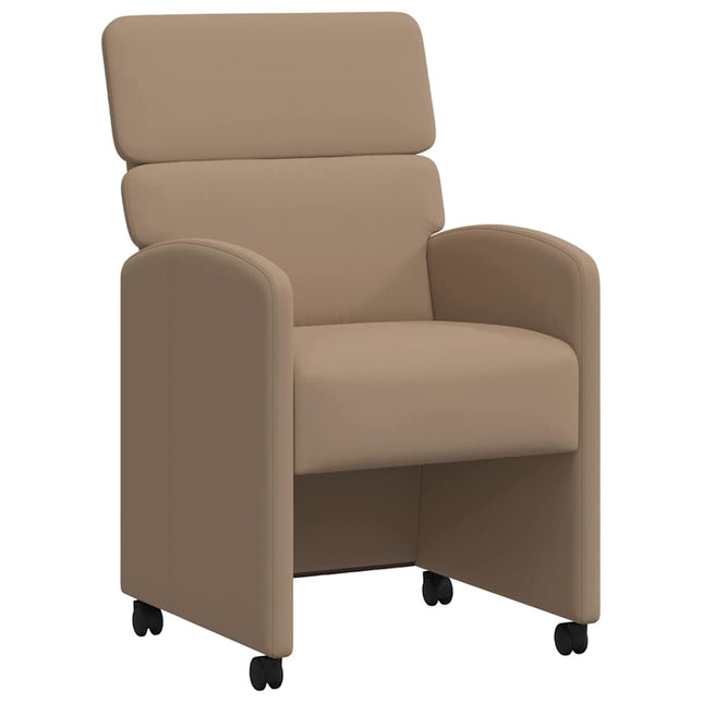 Spisebordsstole med hjul 2 pcs Cappuccino 58 x 65 x 98 cm
