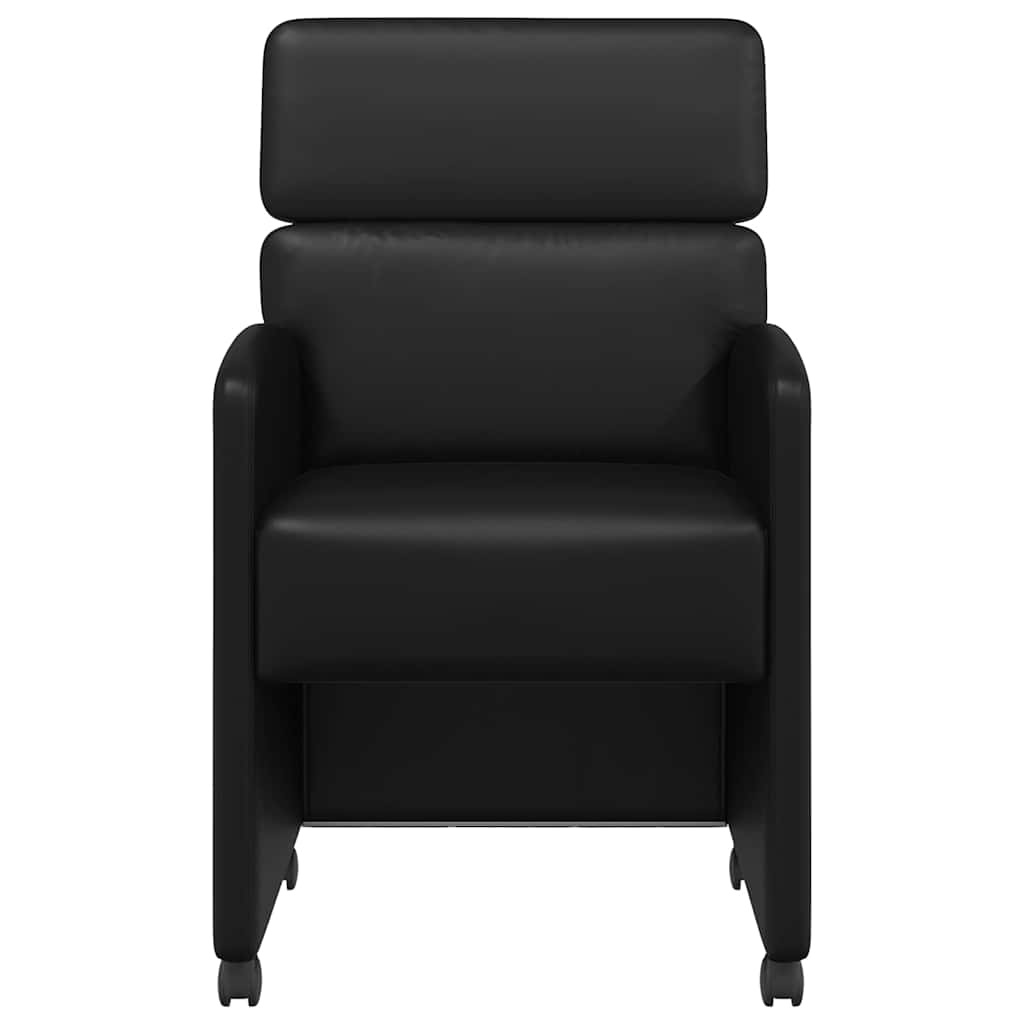 Spisebordsstole med hjul 2 pcs Sort 58 x 65 x 98 cm Kunstlæder