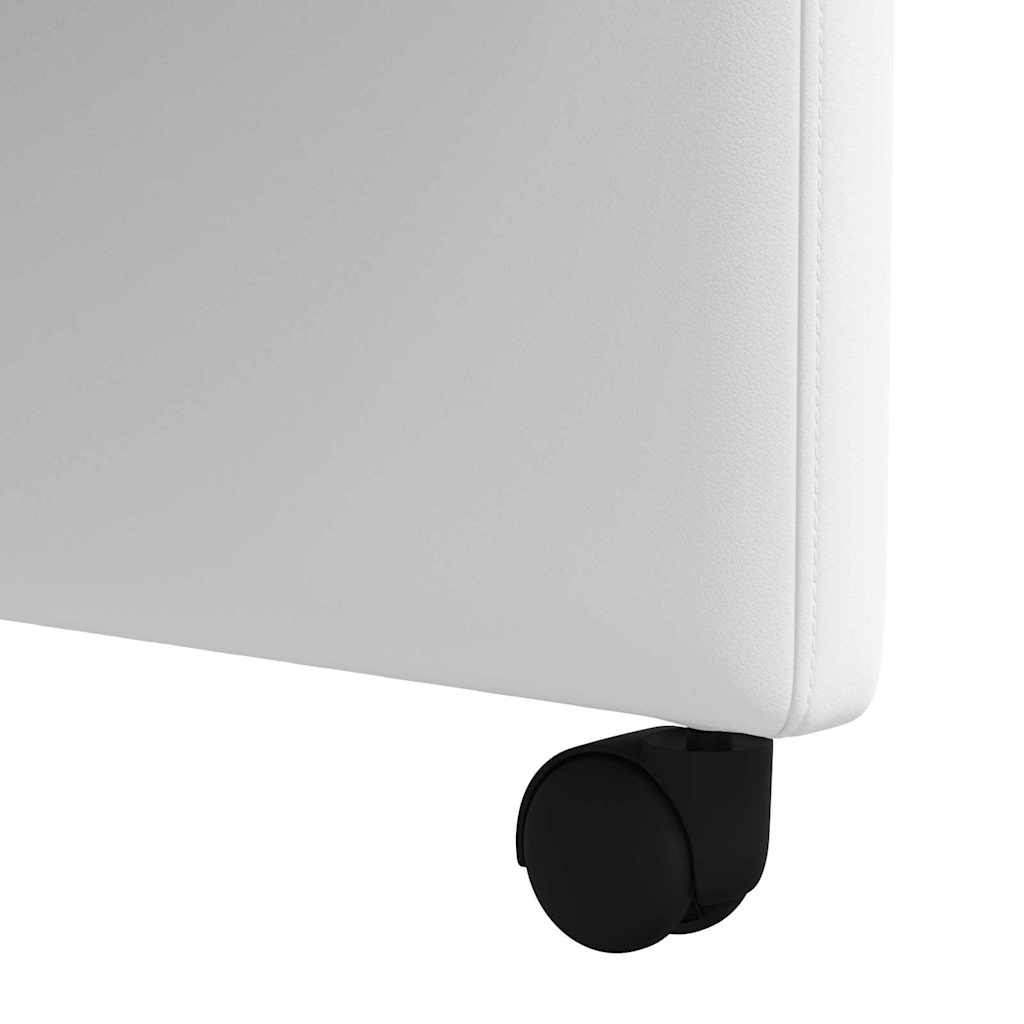 Spisebordsstole med hjul 2 pcs Hvid 58 x 65 x 98 cm Kunstlæder