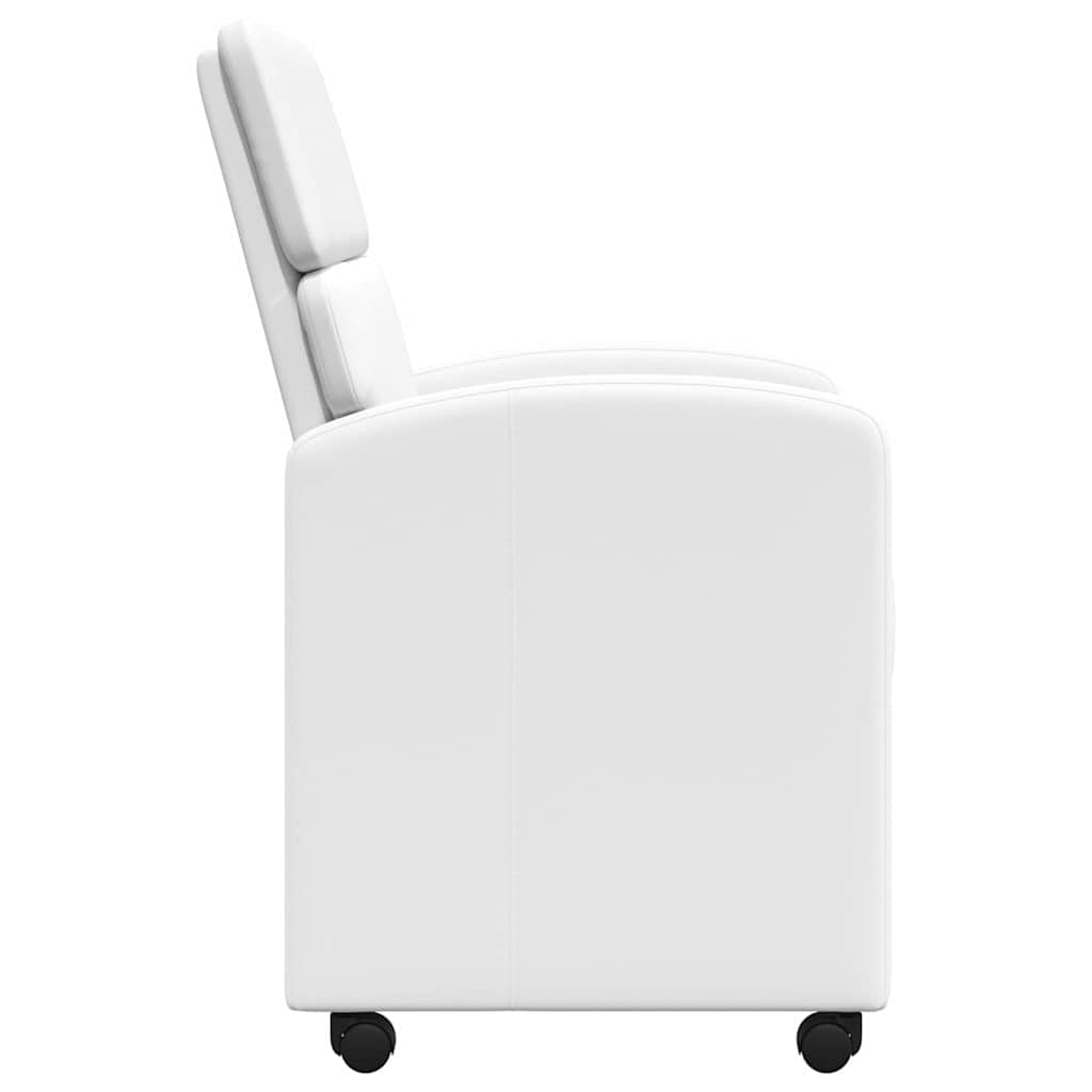 Spisebordsstole med hjul 2 pcs Hvid 58 x 65 x 98 cm Kunstlæder