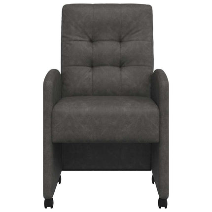 Spisebordsstole med hjul 2 stk. Kunstlæder Sort 58 x 67 x 97 cm