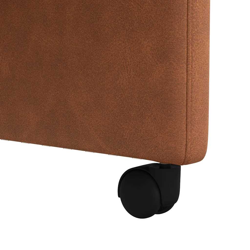 Spisebordsstole med hjul 2 pcs Brun 57 x 67 x 98 cm Kunstlæder