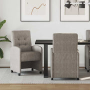 Spisebordsstole med hjul 2 pcs Grå 57 x 67 x 98 cm Kunstlæder