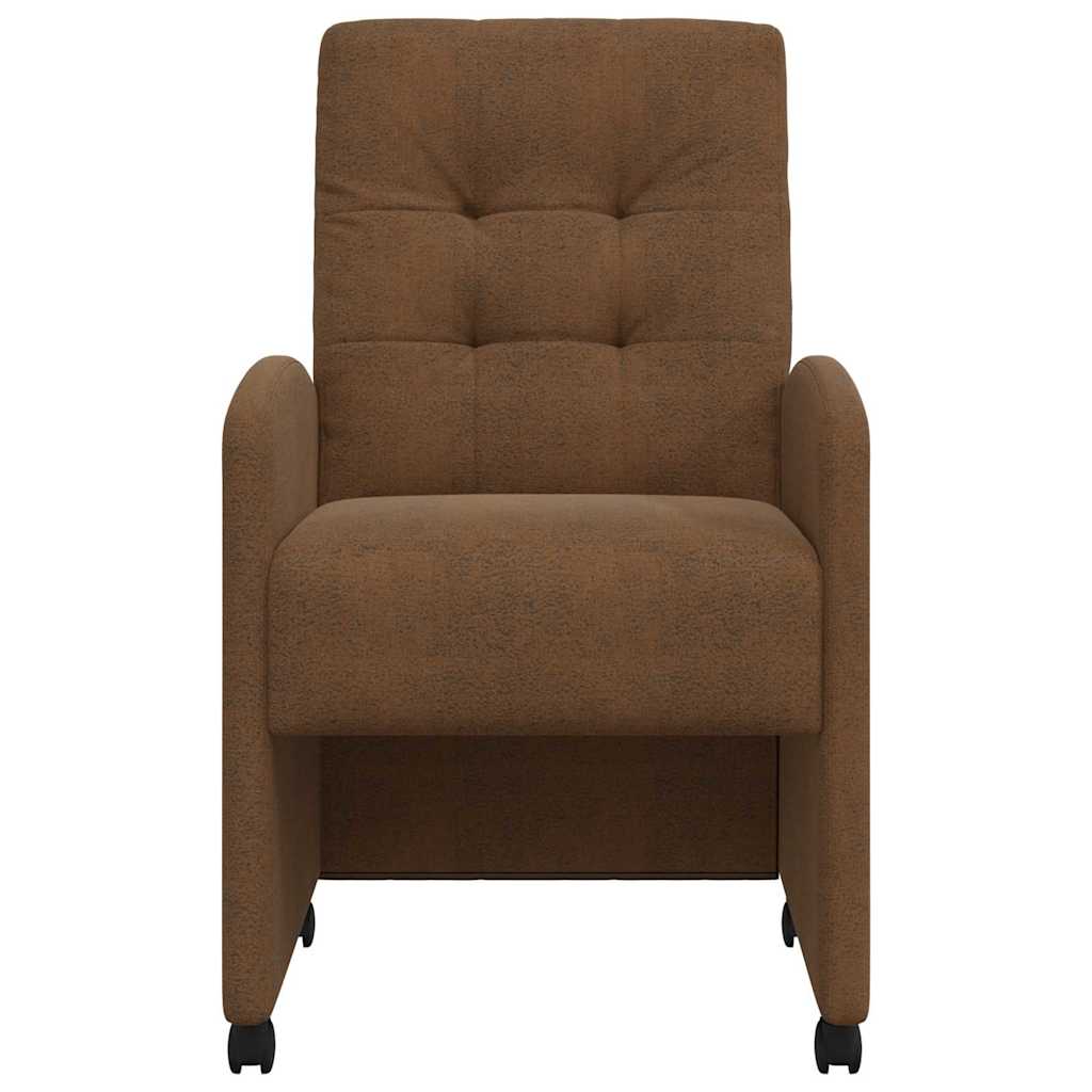 Spisebordsstole med hjul med hjul 2 pcs Brun 57 x 67 x 98 cm