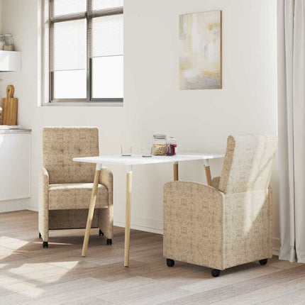 Spisebordsstole med hjul 2 stk. Faux suede læder Lysegrå