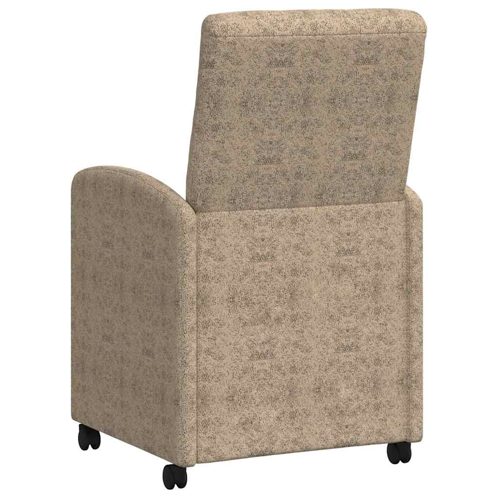 Spisebordsstole med hjul med hjul 2 pcs Lysegrå 57 x 67 x 98 cm