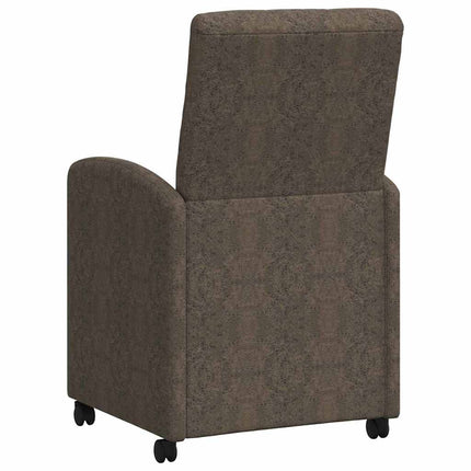Spisebordsstole med hjul 2 stk. Faux suede læder Mørkegrå